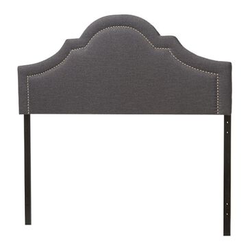 Baxton Studio Rita Queen Upholstered Headboard in Dark Grey, , large