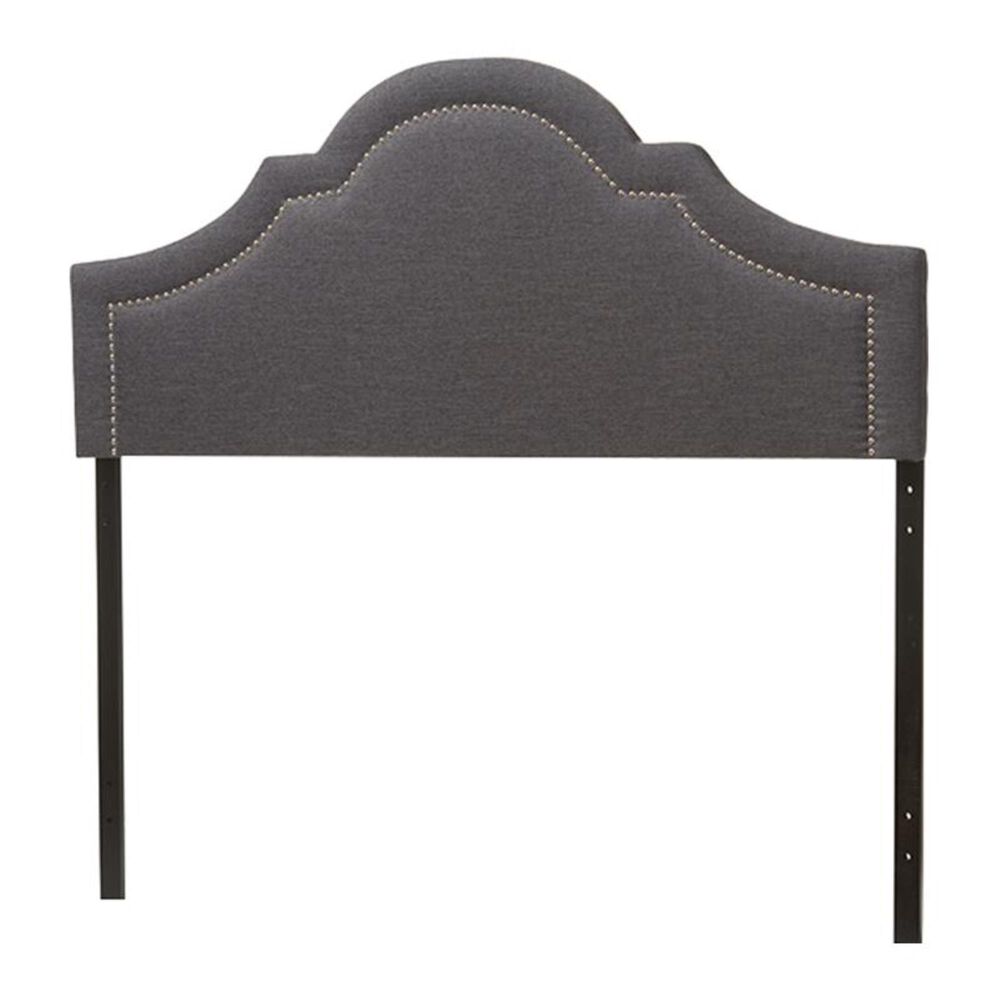 Baxton Studio Rita Queen Upholstered Headboard in Dark Grey, , large