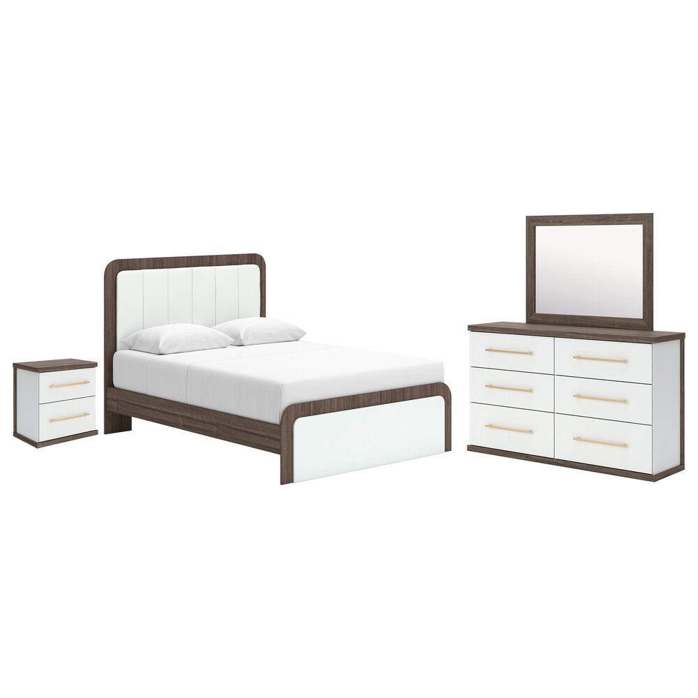 Ashley Kendanport 4 Piece Queen Bedroom Set in Brown and White, , large
