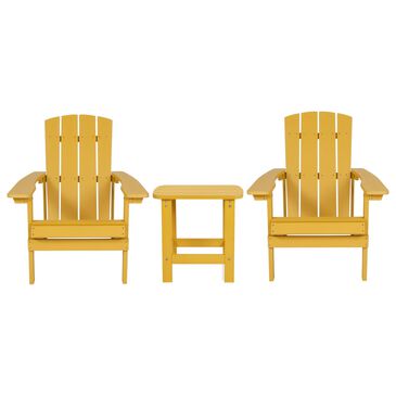 Flash Furniture Charlestown 3-Piece Adirondack Set in Yellow, , large