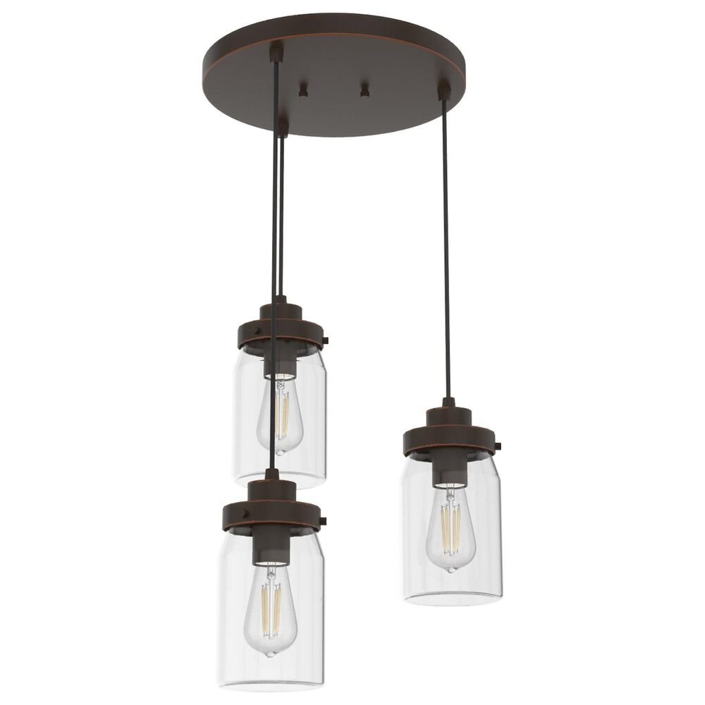 Hunter Devon Park 3-Light Cluster Round in Onyx Bengal, , large