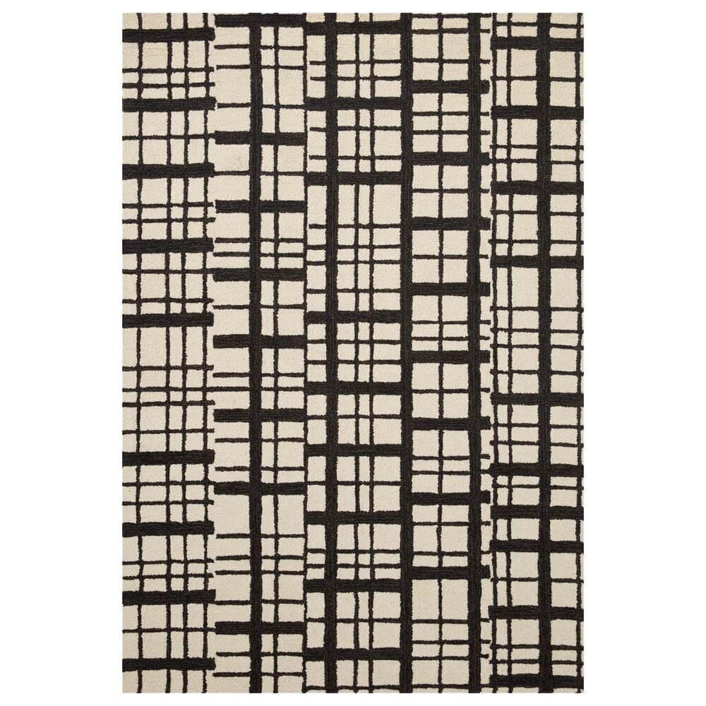 Chris Loves Julia x Loloi Polly 5" x 7"6" Black and Ivory, , large
