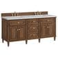 James Martin Vanities Lorelai 72" Double Bathroom Vanity in Mid-Century Walnut with 3 cm Eternal Jasmine Pearl Silestone Top, Rectangular Sinks and FreePower Wireless Charger, , large