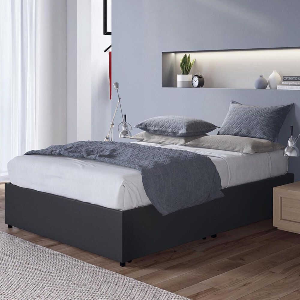 DHP Kristian Queen Upholstered Platform Bed in Black, , large