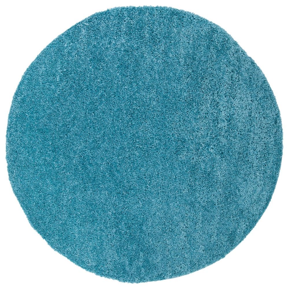 Safavieh August Shag 9" Round Turquoise Area Rug, , large