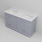 Lexora Home Dukes 60" Double Bathroom Vanity in Dark Grey with White Cultured Marble Top and Rectangular Sinks, , large