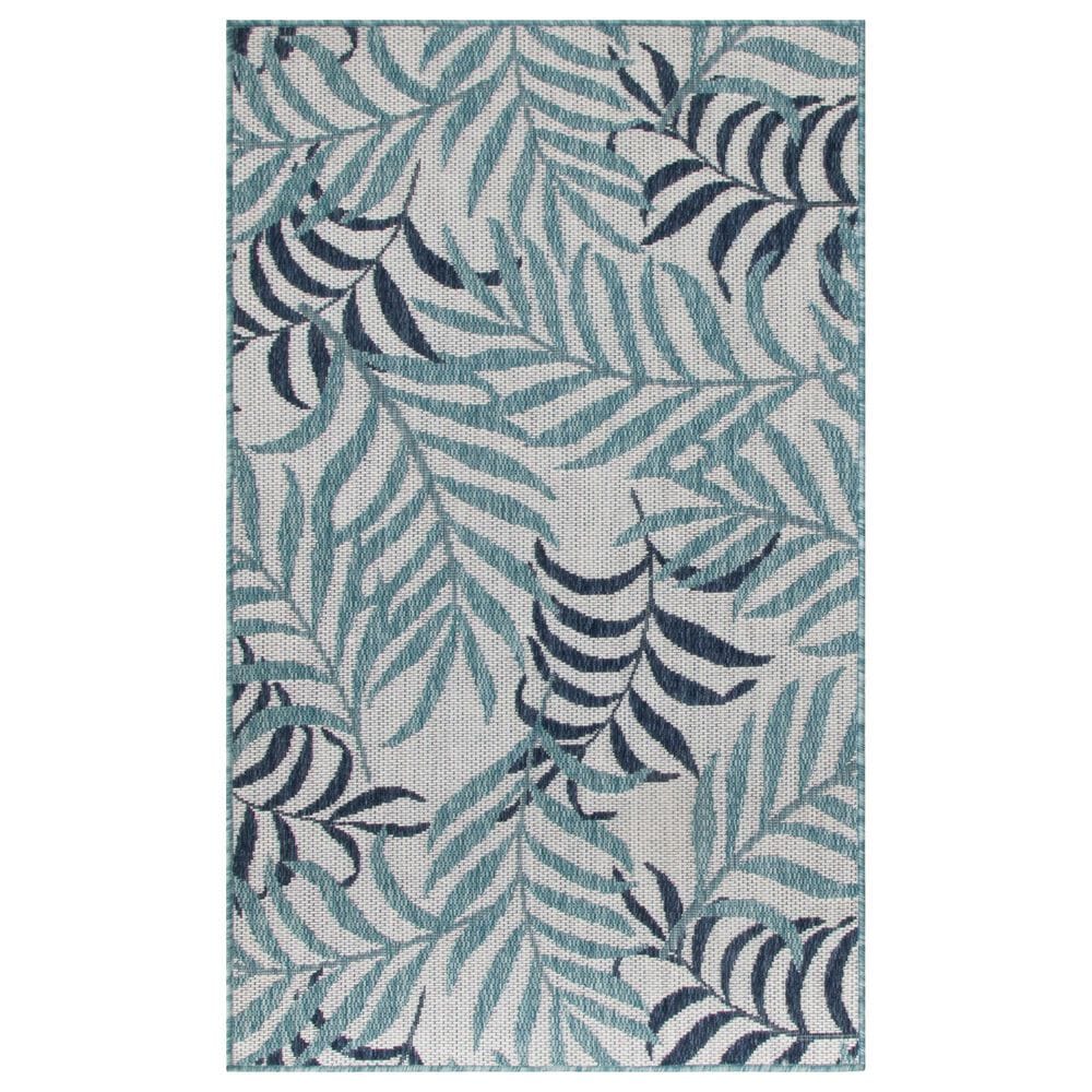 Nourison Garden Oasis Nature Blue 3&#39; x 5&#39; Indoor/Outdoor Area Rug, , large