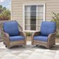 Hearth and Haven Outdoor High-Back Swivel Rocker Glider in Blue (Set of 2), , large