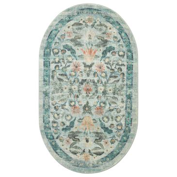 Rifle Paper Co. x Loloi Courtyard 2"3" x 3"9" Oval Eve Sage Area Rug, , large