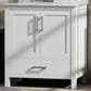 Lexora Home Jacques 30" Single Bathroom Vanity in White with 2 cm White Carrara Marble Top and Rectangular Sink, , large