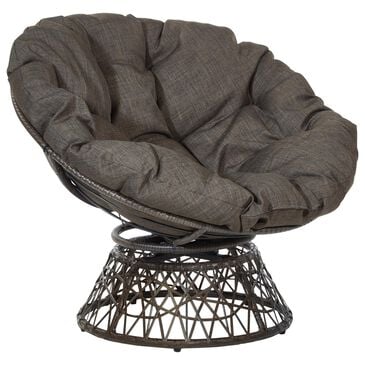 Valor Living Papasan Swivel Chair in Brown, , large