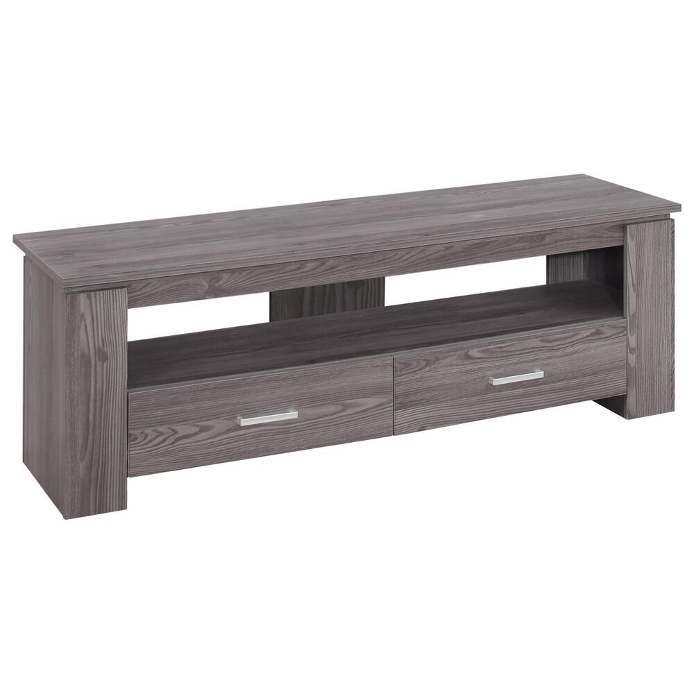Monarch Specialties 48" TV Stand with 2 Drawers in Grey, , large