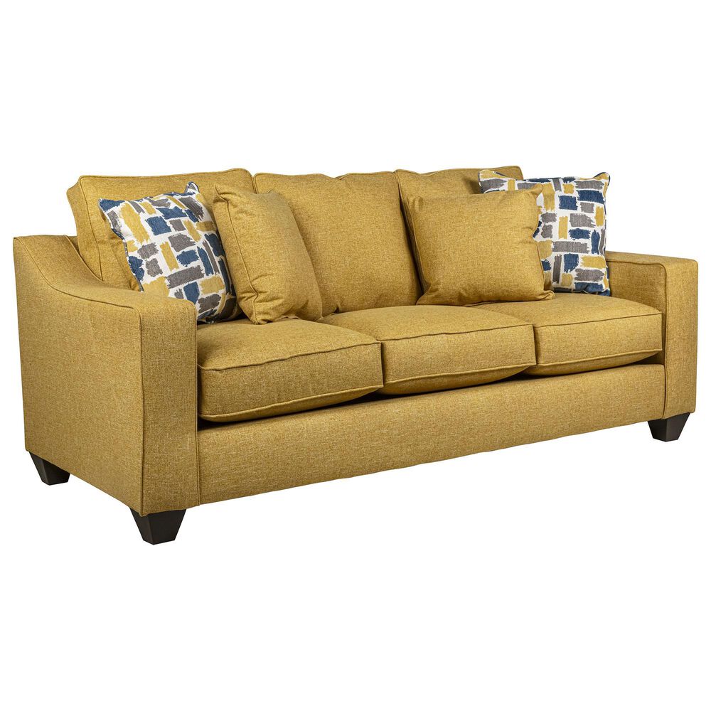J Cooper USA Galaxy Stationary Sofa in Maze Yellow, , large