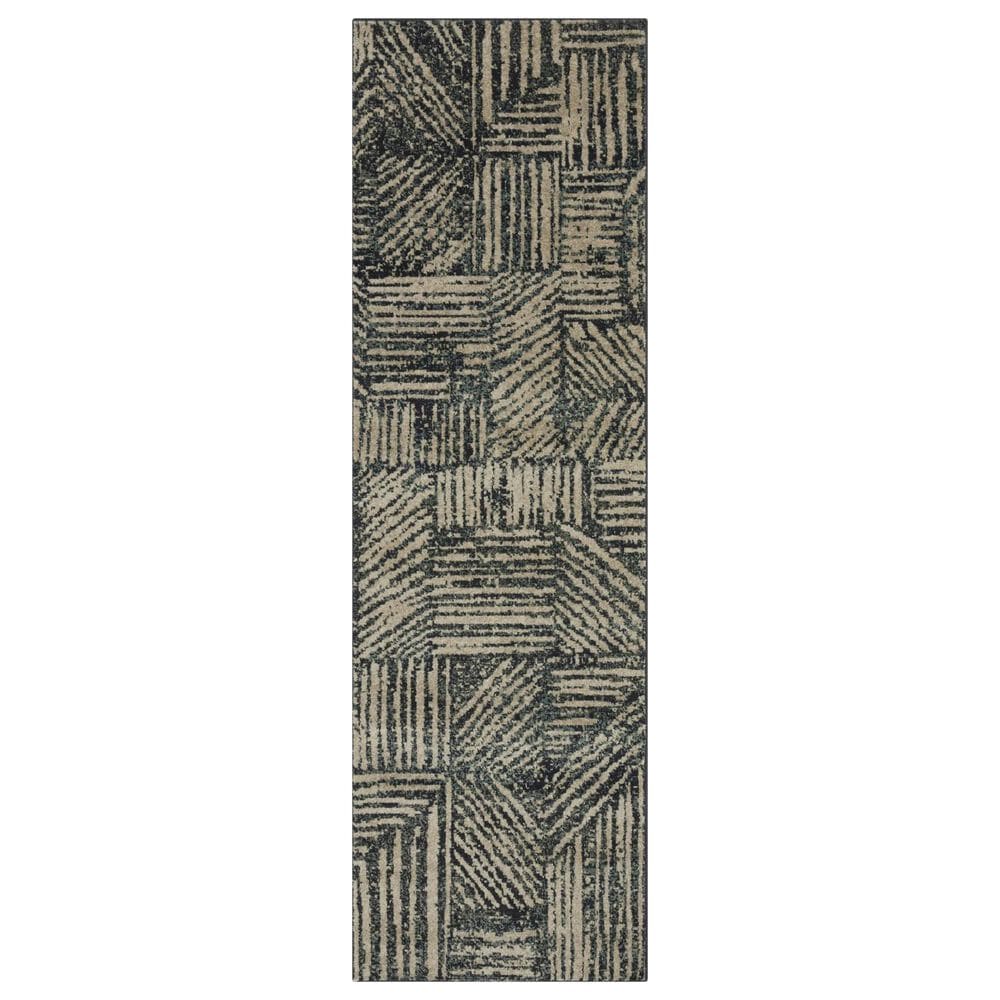 Loloi II Bowery 2'3" x 7'6" Midnight and Taupe Runner, , large