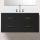 Lexora Home Castor 36" Single Bathroom Vanity in Black with 2 cm White Quartz Top and Rectangular Sink, , large