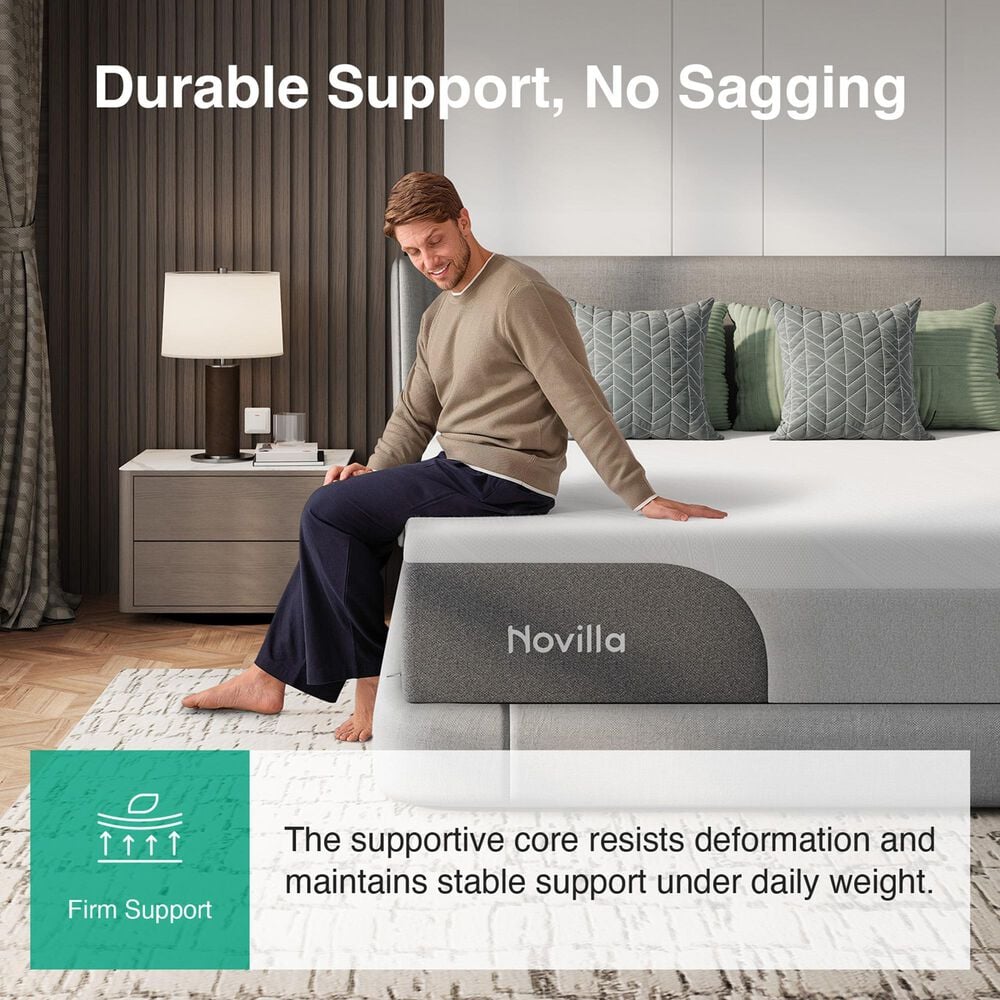 Novilla GreyZen 12" Medium Full Mattress in a Box, , large