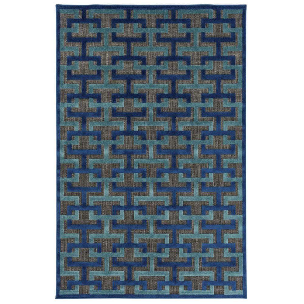 Surya Portera PRT-1059 8"8" x 12" Navy, Aqua and Black Area Rug, , large