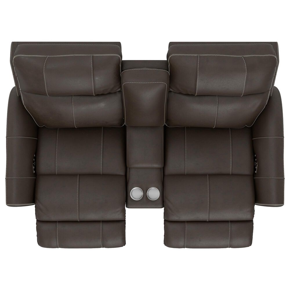 Catnapper Fredda Power Reclining Console Loveseat with Power Headrests in Coffee, , large
