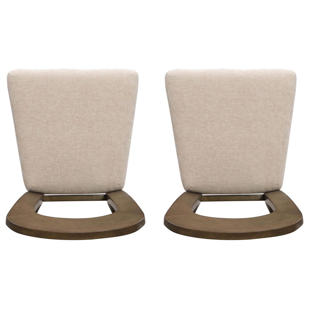 Hearth and Haven Upholstered Side Chair with Beige Cushion in Light Brown &#40;Set of 2&#41;, , large