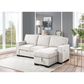 HOMLUX 86.5"W Sleeper Sectional Sofa with Storage Chaise, Cup Holders and USB Ports, in Beige, , large