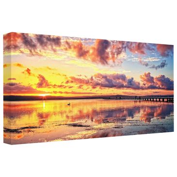 Timberlake Beata Czyzowska "Tonights Show" 12" x 24" Canvas Art in Pink/Purple/Tan/Yellow, , large
