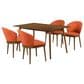 Blue River Westmont and Juno 5-Piece Dining Set with Orange Cushion in Walnut, , large