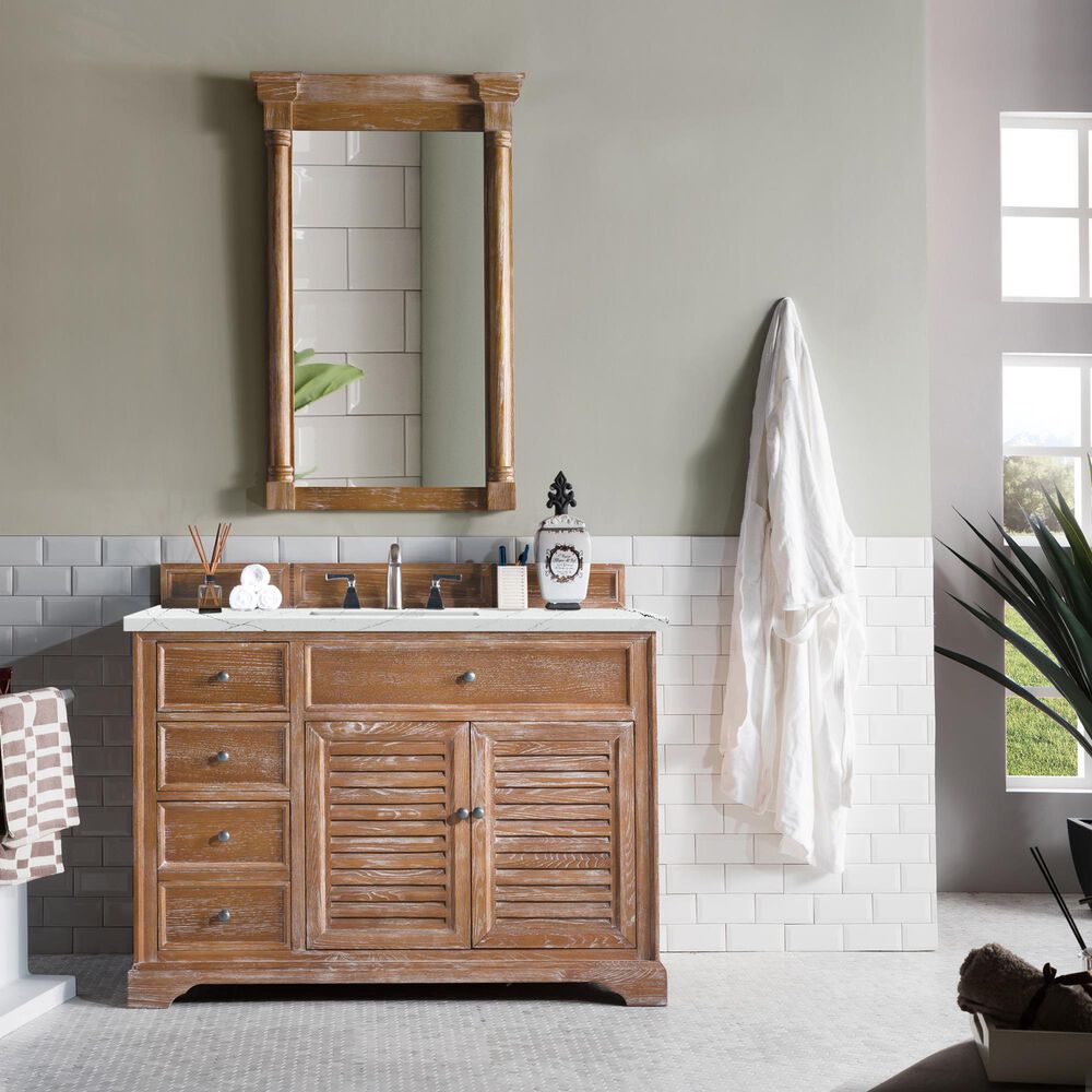 James Martin Savannah 48" Single Bathroom Vanity in Driftwood with 3 cm