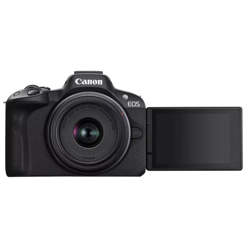 Canon EOS R50 RF-S18-45mm F4.5-6.3 IS STM Lens Kit &#40;Black&#41; Mirrorless Camera, , large
