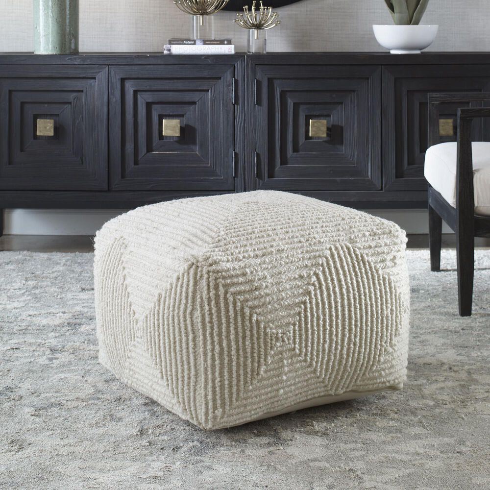 Uttermost Sovanna Pouf in Ivory, , large