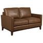 Italiano Furniture Weston 4-Piece Stationary Leather Living Room Set in Highland Brown, , large