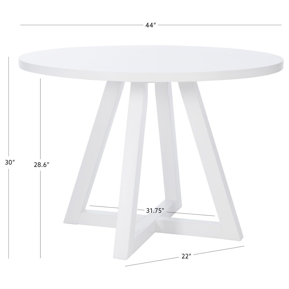 Linon Home Decor Mayfair Round Dining Table in White - Table Only, , large