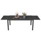 Hearth and Haven Outdoor Rectangular Dining Table with Hidden Extension Leaves in Black - Table Only, , large