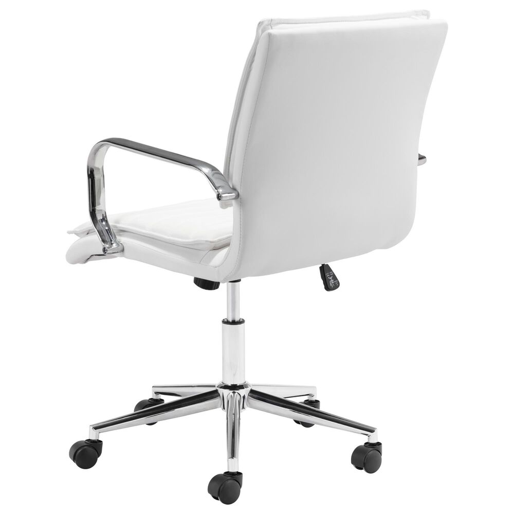 Zuo Modern Partner Office Chair in White and Chrome, , large