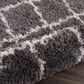 Nourison Luxe Shag LXS02 9" x 12" Charcoal and Beige Area Rug, , large