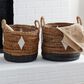 Maple and Jade Contemporary Storage Basket in Caramel Brown and Black (Set of 2), , large