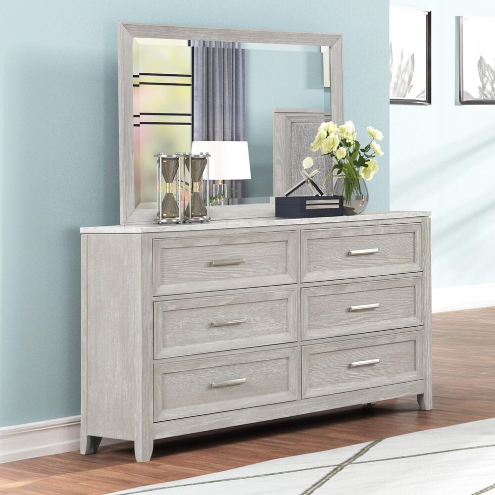 New Heritage Design Fiona Dresser Mirror in Mist Gray, , large