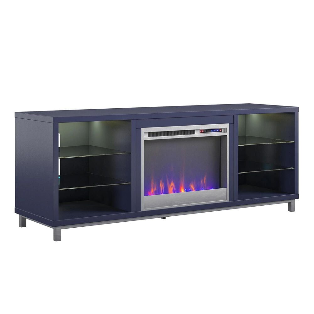 Ameriwood Home Lumina Deluxe Fireplace TV Stand in Navy, , large