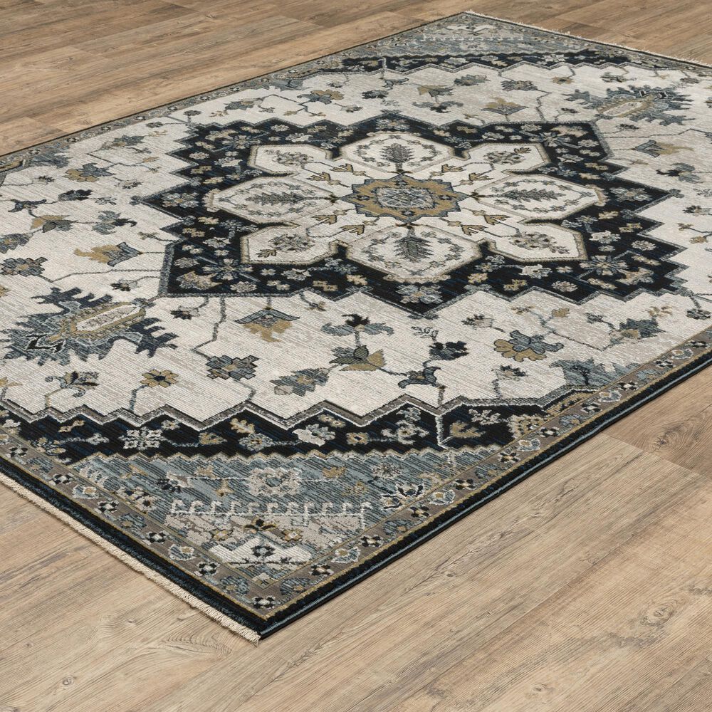 Oriental Weavers Keira Blue and Grey 9&#39;10&quot; x 12&#39;10&quot; Area Rug, , large