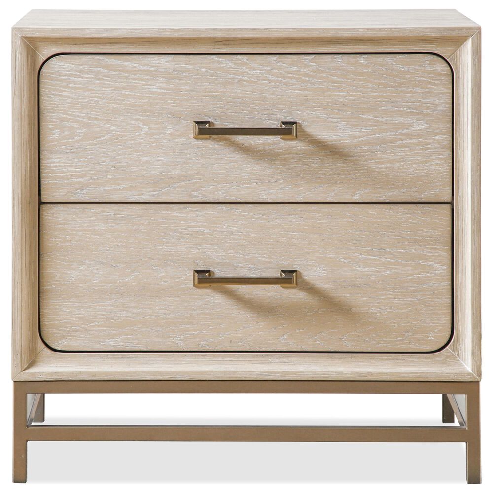 Furniture of America Sandnes 2-Drawer Nightstand in Light Oak and Gold, , large