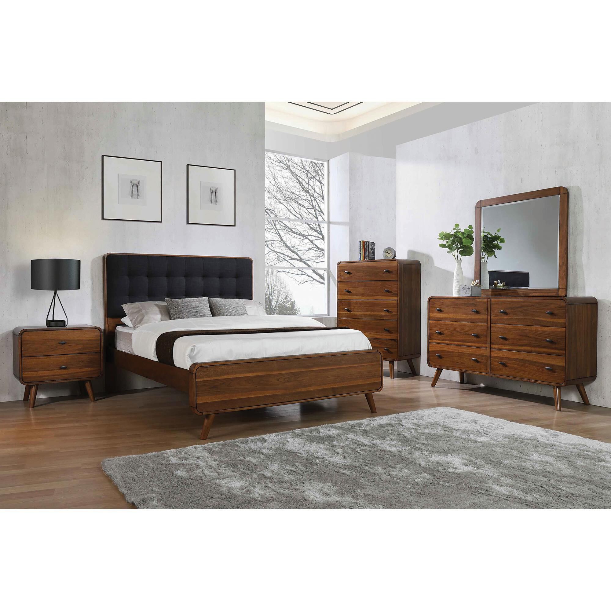 Pacific Landing Robyn King Bed in Dark Walnut