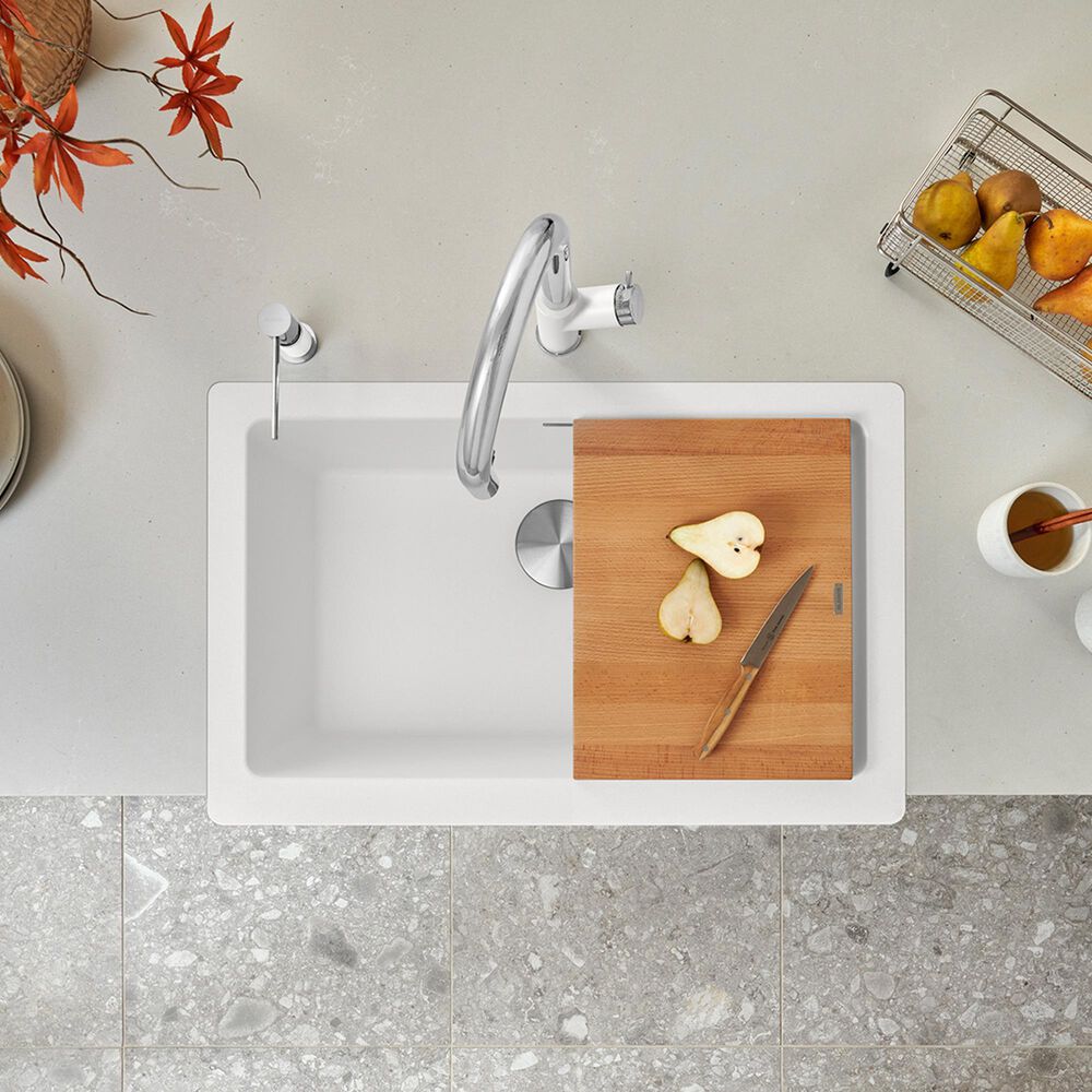 Blanco Vintera 30&quot; Super Single Apron Farmhouse Sink in White, , large