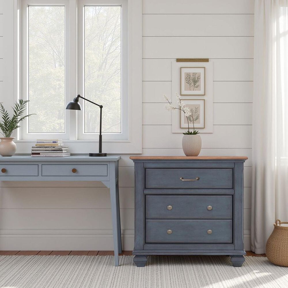 Legends Furniture Americana 2-Drawer Lateral File in Corduory Blue and Brown, , large
