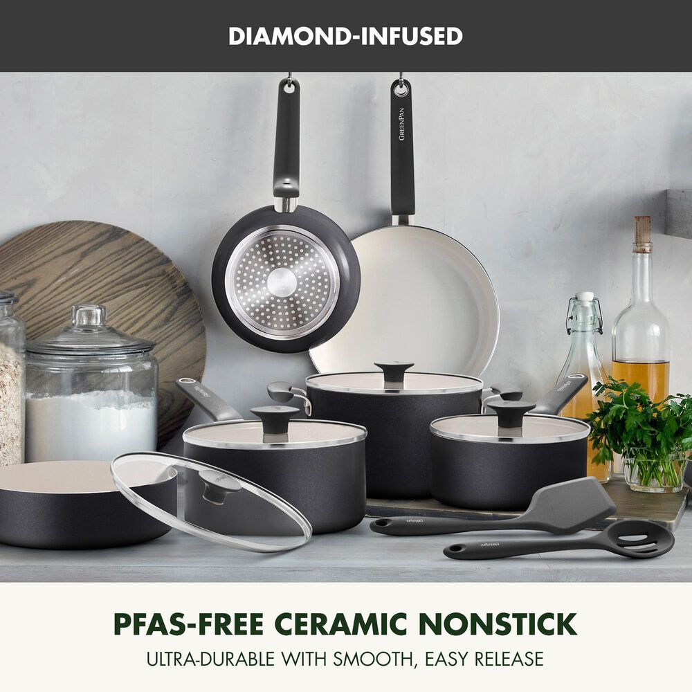 Green Pan Rio Advanced 12-Piece Cookware Set in Black, , large