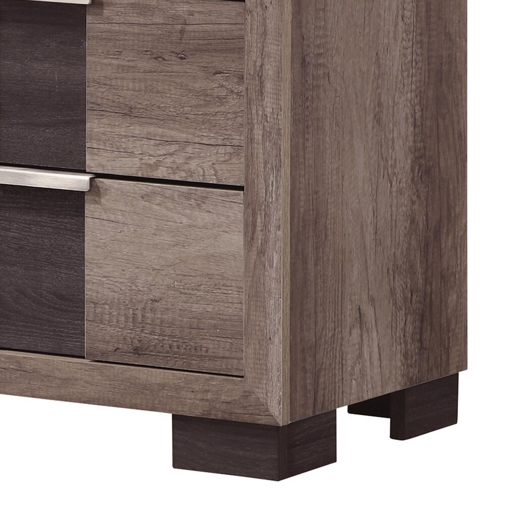 Crown Mark Rangley 2-Drawer Nightstand in Grey and Black, , large