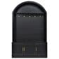 HOMLUX Farmhouse Fabric Arched Top Hall Tree with 5 Metal Hooks and Adjustable Shelves in Black, , large