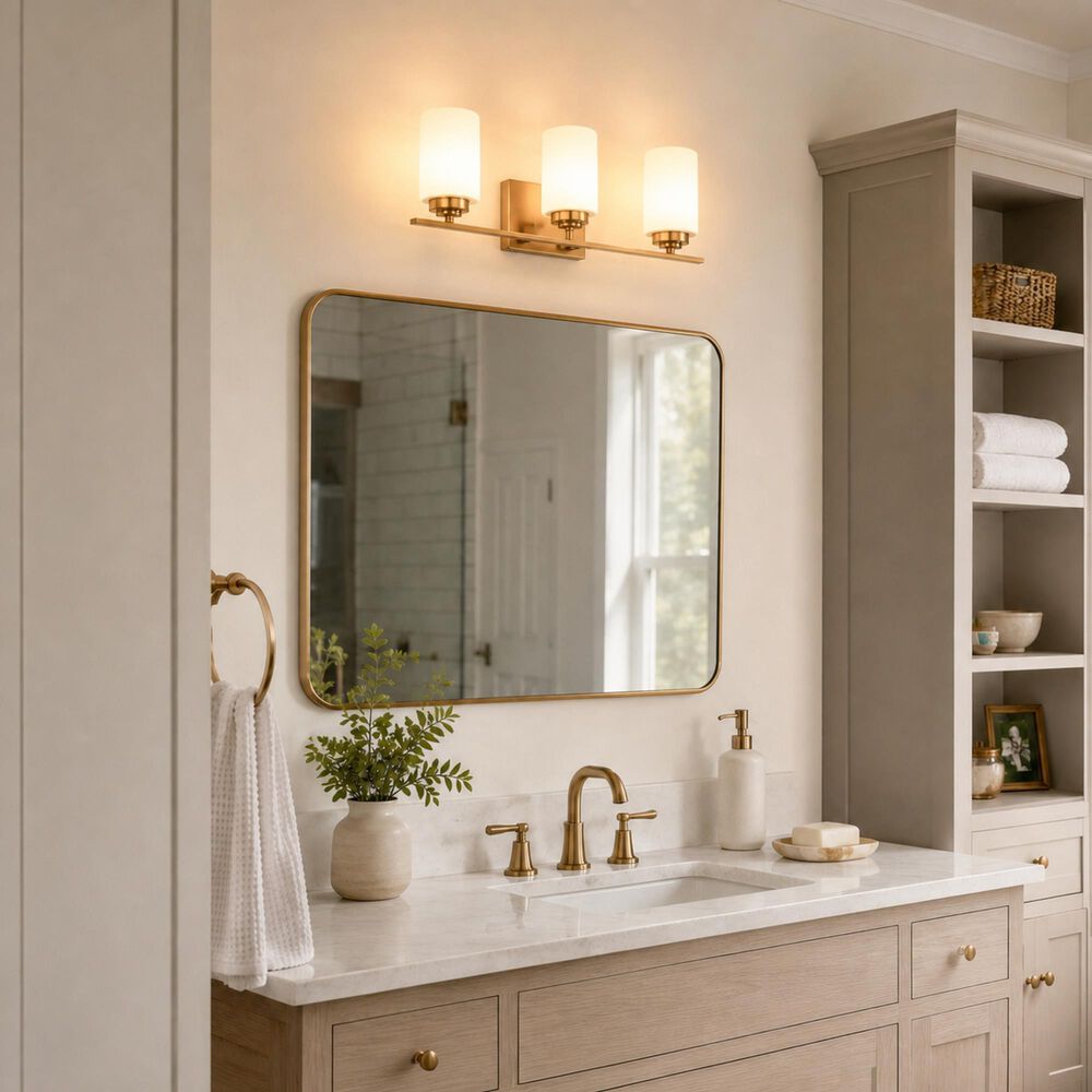 Vaxcel Park Ridge 3-Light Bathroom Vanity in Champagne Gold, , large