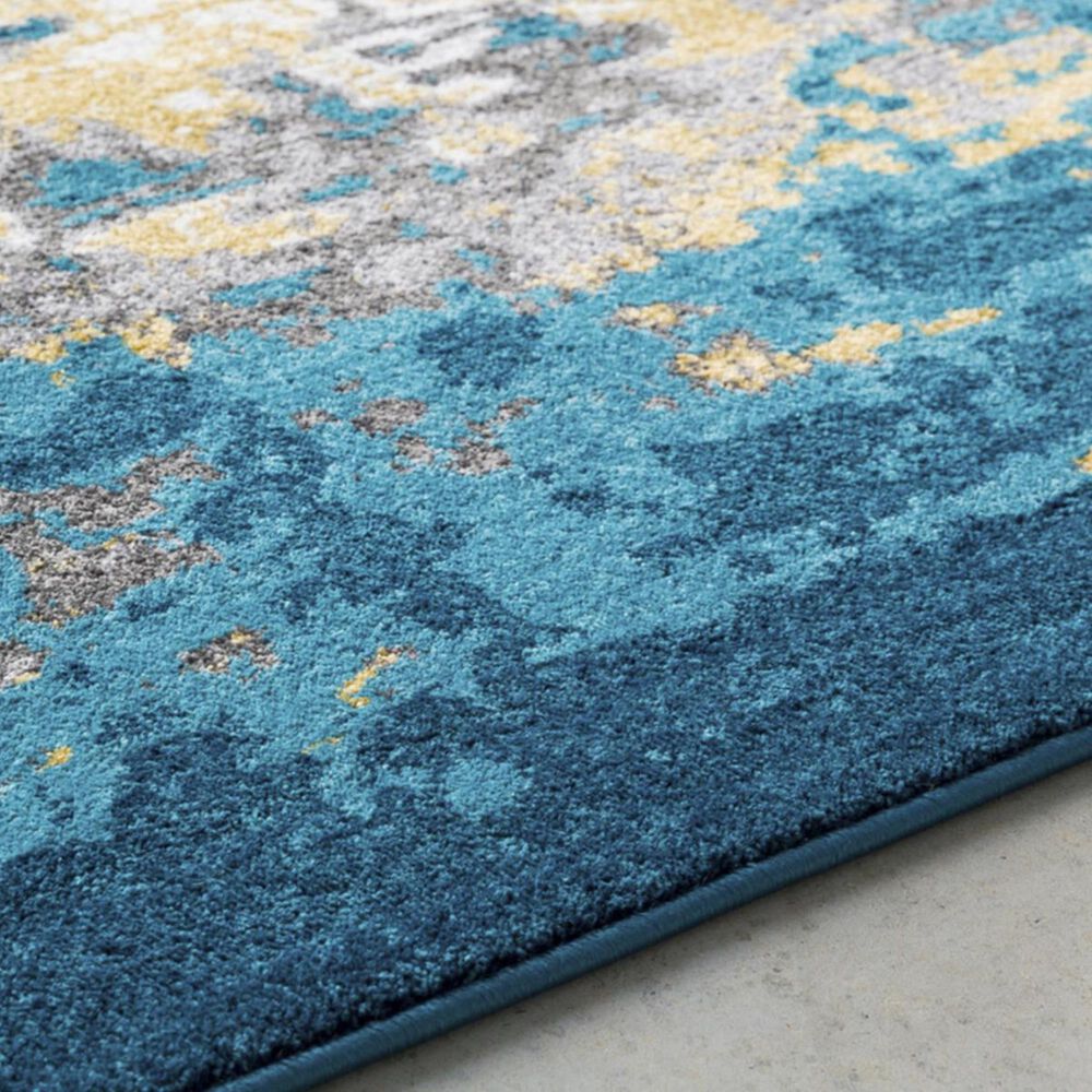 Surya Pepin PEI-1012 2&#39; x 3&#39; Aqua, Blue and Mustard Area Rug, , large