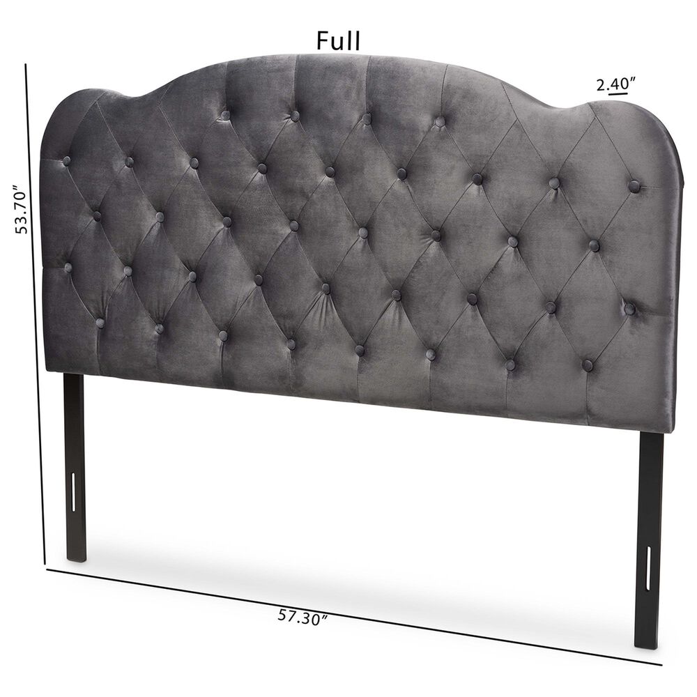 Baxton Studio Clovis Full Upholstered Headboard in Grey, , large