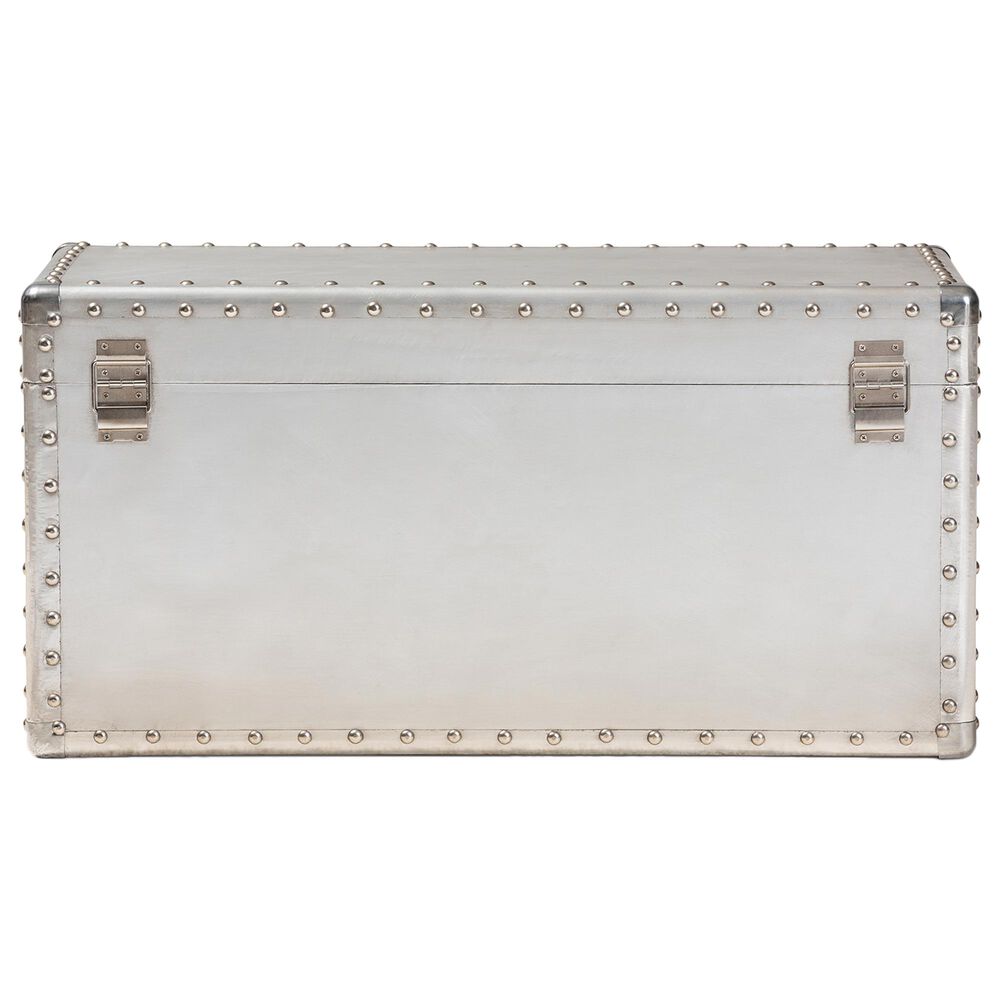 Baxton Studio Serge Storage Trunk in Silver, , large