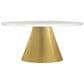 COAST Avon Round Coffee Table in White Marble and Brushed Gold, , large